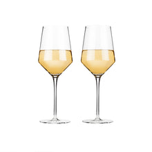 Load image into Gallery viewer, Angled Crystal Chardonnay Glasses