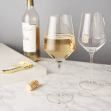 Load image into Gallery viewer, Angled Crystal Chardonnay Glasses
