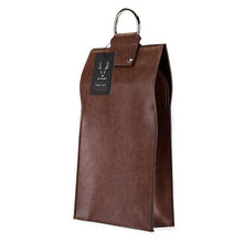 Load image into Gallery viewer, Brown Faux Leather Double-Bottle Wine Tote