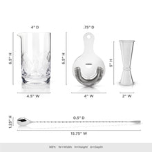 Load image into Gallery viewer, 4-Piece Stainless Steel Mixologist Barware Set