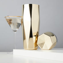 Load image into Gallery viewer, Faceted Gold Cocktail Shaker