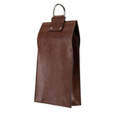 Load image into Gallery viewer, Brown Faux Leather Double-Bottle Wine Tote