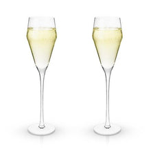 Load image into Gallery viewer, Angled Crystal Prosecco Glasses
