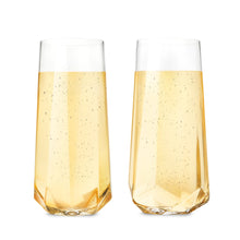 Load image into Gallery viewer, Faceted Crystal Stemless Champagne Flutes
