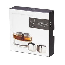 Load image into Gallery viewer, Glacier Rocks® Set of 4 Small Stainless Steel Cubes
