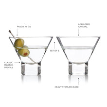 Load image into Gallery viewer, Heavy Base Crystal Martini Glasses
