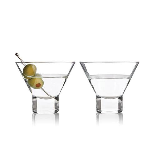 Heavy Base Crystal Martini Glasses