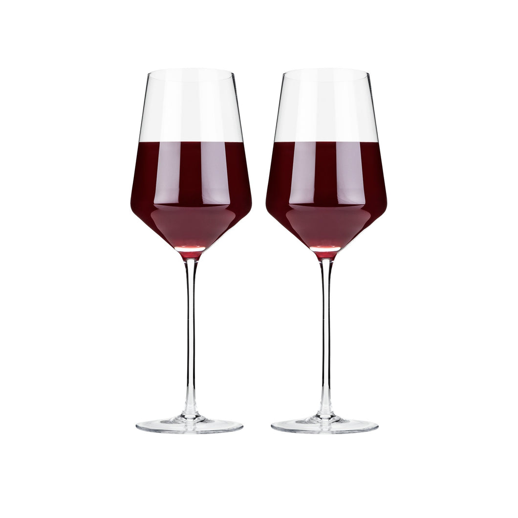 Angled Crystal Bordeaux Glasses