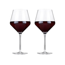 Load image into Gallery viewer, Angled Crystal Burgundy Glasses
