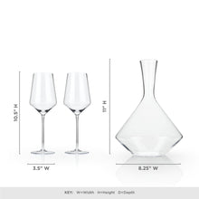 Load image into Gallery viewer, 3-Piece Angled Crystal Bordeaux Set
