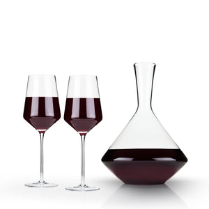 3-Piece Angled Crystal Bordeaux Set