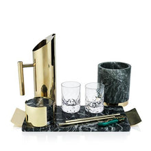 Load image into Gallery viewer, Emerald &amp; Gold Serving Tray
