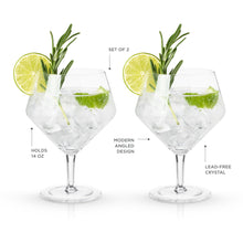 Load image into Gallery viewer, Angled Crystal Gin &amp; Tonic Glasses
