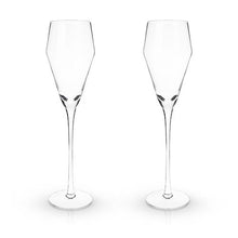 Load image into Gallery viewer, Angled Crystal Prosecco Glasses
