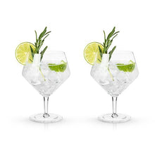 Load image into Gallery viewer, Angled Crystal Gin &amp; Tonic Glasses

