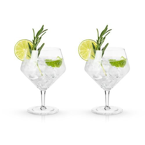 Angled Crystal Gin & Tonic Glasses