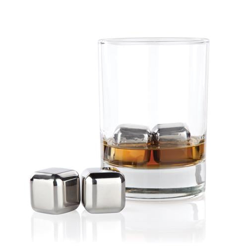 Glacier Rocks® Set of 4 Small Stainless Steel Cubes
