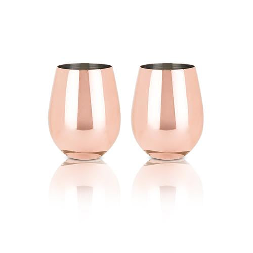 Copper Stemless Wine Glasses
