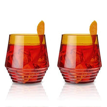 Load image into Gallery viewer, Amber Deco Cocktail Glasses
